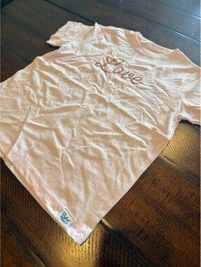 Slyfox Threads Love Infant Tee Pink Heart Valentine Girls Size 5/6 T